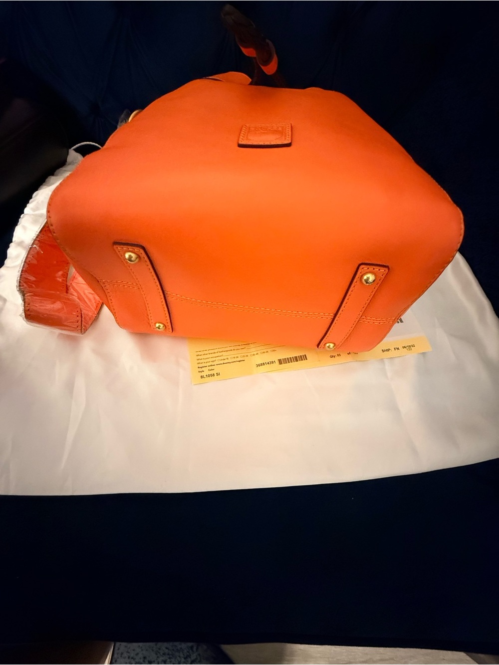 Dooney & Bourke Florentine leather Hattie Drawstring Bucket Bag in Salmon - Picture 3 of 3